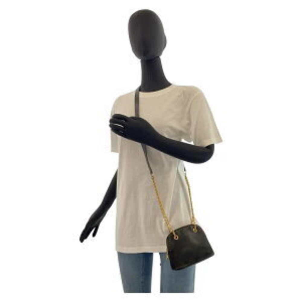 Mint Green Celine Triomphe black leather shoulder bag Accessory pouch - Picture 9 of 10